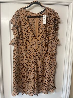 Fashion to Figure Tan and Black Leopard Print Romper